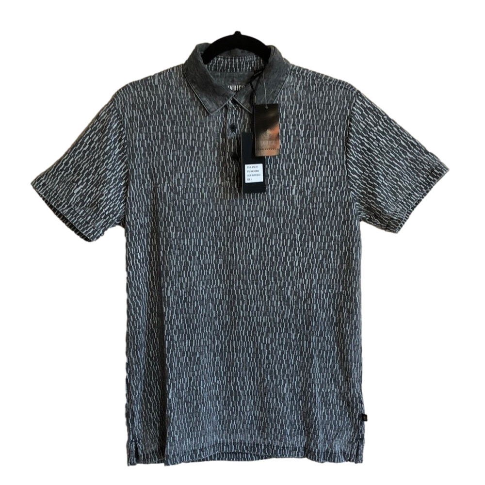 New INDIGO STAR Men's Small‎ Heather Black Norman Polo Shirt